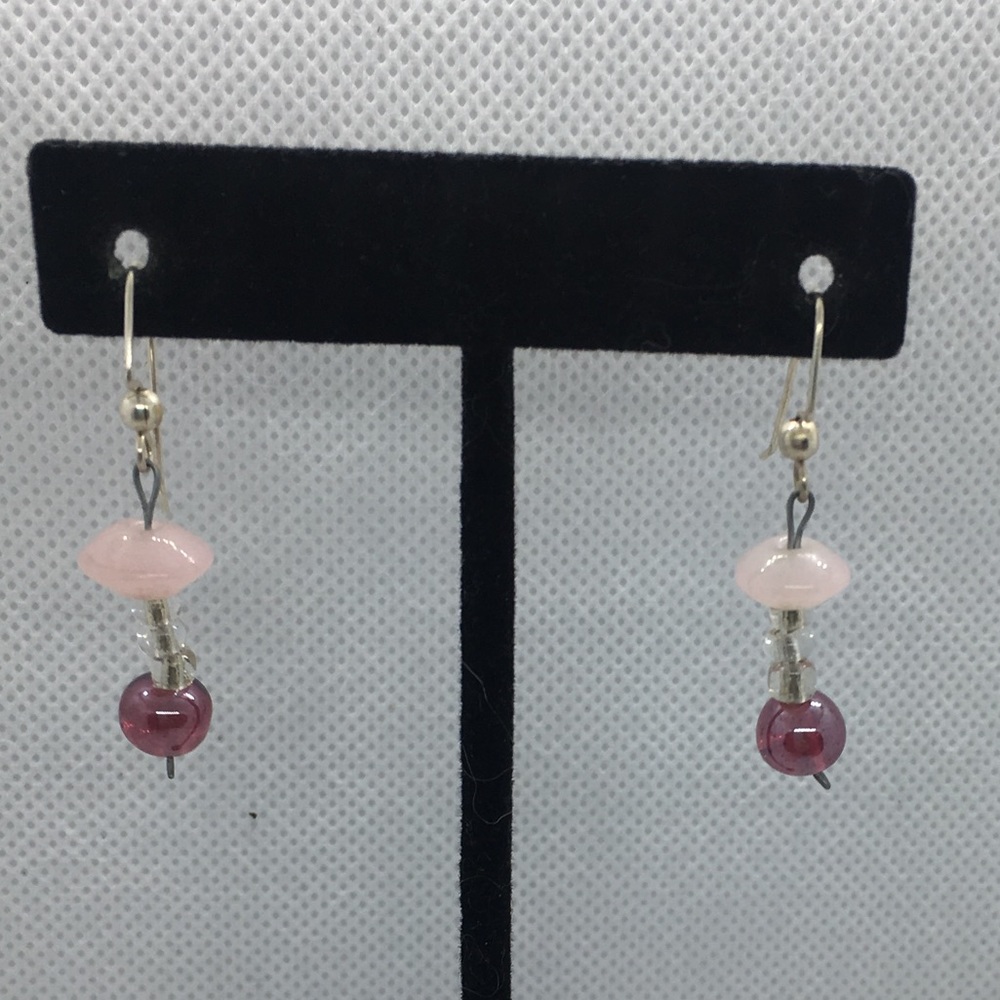 4 for $12: Pink beaded earrings